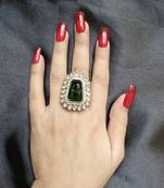 Jamila green stone studded ring