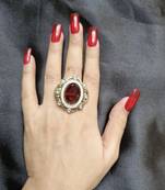 Jamila maroon stone studded ring