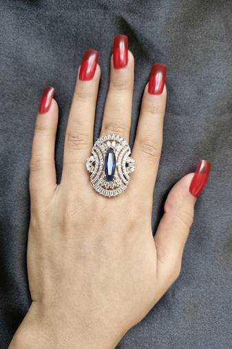 Aarzoo blue american diamond ring
