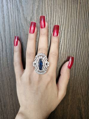 Aarzoo blue american diamond ring 2