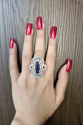 Aarzoo blue american diamond ring
