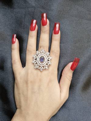 Mohini blue american diamond ring 1