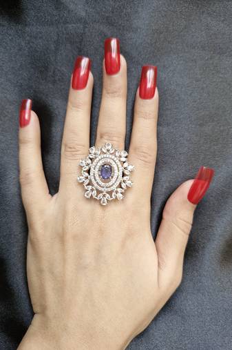 Mohini blue american diamond ring