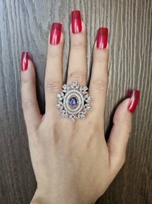 Mohini blue american diamond ring 2