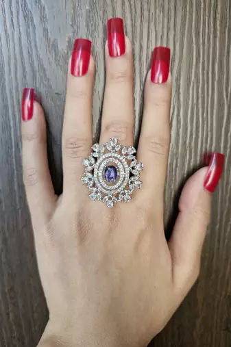 Mohini blue american diamond ring