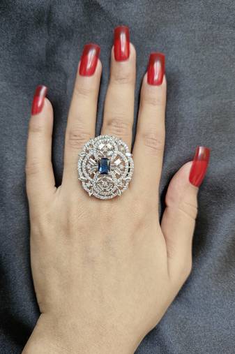Megha blue american diamond ring