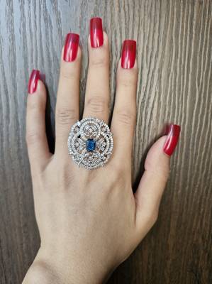 Megha blue american diamond ring 2