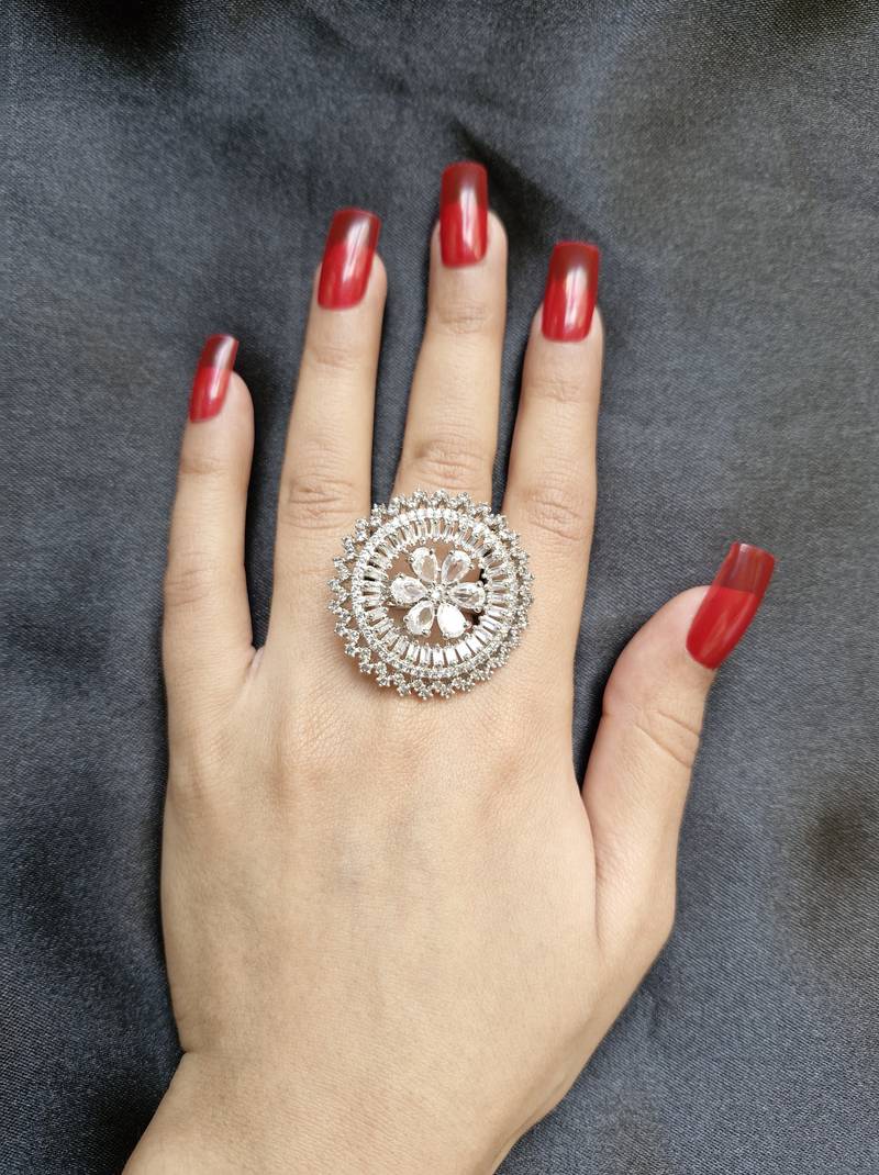 Madhavi american diamond ring