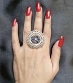 Madhavi blue american diamond ring