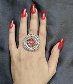 Madhavi pink american diamond ring