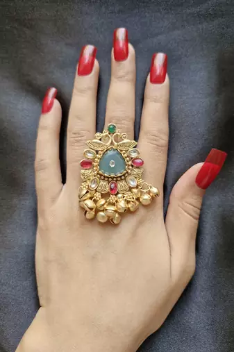 Rashmika kashmiri ring with ghungroo