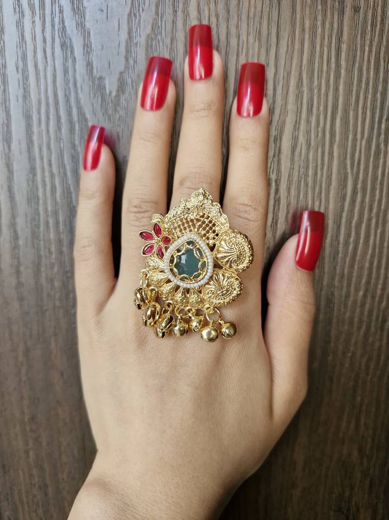 Naintara kashmiri ring with ghungroo