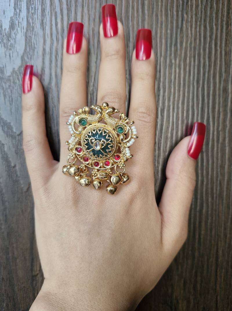 Srileela kashmiri ring with ghungroo