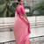 Baby pink kanjivaram soft tissue silk leheriya traditional zari woven saree details 