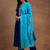 NavyBlue Jaquard Silk Embroidery sequence Work Kurta Pant With Dupatta