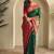 Green dual tone silk weaving saree with unstitched blouse