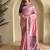 Pink dual tone silk weaving saree with unstitched blouse