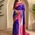Violet dual tone silk weaving saree with unstitched blouse