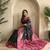 Black dual tone silk weaving saree with unstitched blouse