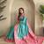 Turquoise dual tone silk weaving saree with unstitched blouse