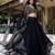 black silk lehenga choli with beads and sequins work
