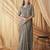 Grey Satin Embroidery With Sequence Work Saree with Unstitched Shrug and Blouse
