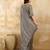 Grey Satin Embroidery With Sequence Work Saree with Unstitched Shrug and Blouse