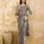 Grey Satin Embroidery With Sequence Work Saree with Unstitched Shrug and Blouse