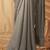 Grey Satin Embroidery With Sequence Work Saree with Unstitched Shrug and Blouse