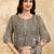 Grey Satin Embroidery With Sequence Work Saree with Unstitched Shrug and Blouse