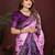 Purple Color With Zari Weaving Sibory Soft Satin Silk Saree
