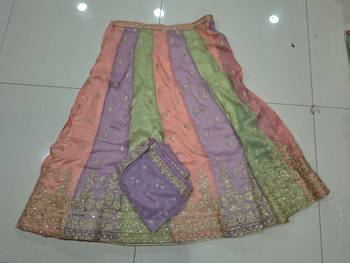 multicolor art silk sequins embroidered lehenga 5