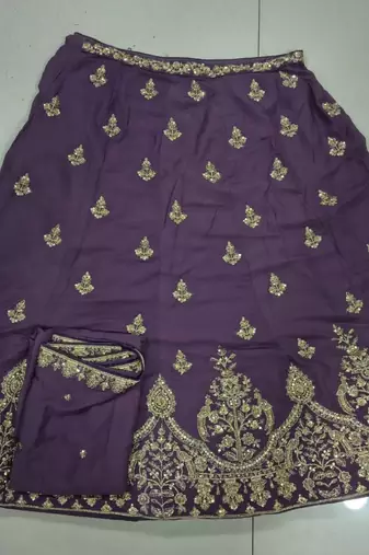 light purple georgette sequined embroidery lehenga set
