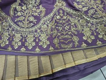 light purple georgette sequined embroidery lehenga set 6