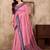 Light pink silk couple set with matching kurta and saree