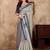 Grey silk couple set with matching kurta and saree