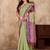 Pista green silk couple set with matching kurta and saree
