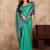 Aqua silk couple set with matching kurta and saree