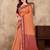 Orange silk couple set with matching kurta and saree