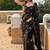New Designer Georgette Seqwance work Women Black Color Saree With Blouse Set 