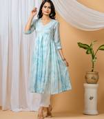 Blue tie & dye kurta pant set of 2