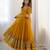 mustard georgette anarkali suit set with embroidery