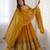 mustard georgette anarkali suit set with embroidery