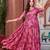 Women’s Pink Floral Print Anarkali Style Flared Gown Dress with Embellished Yoke – Festive & Casual Wear