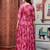 Women’s Pink Floral Print Anarkali Style Flared Gown Dress with Embellished Yoke – Festive & Casual Wear