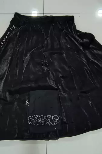 black silk lehenga choli with beads and sequins work