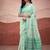 Turquoise mondal cotton party wear saree