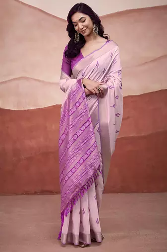 Magenta mondal cotton party wear saree