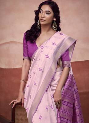 Magenta mondal cotton party wear saree 4