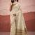 Cream mondal cotton party wear saree